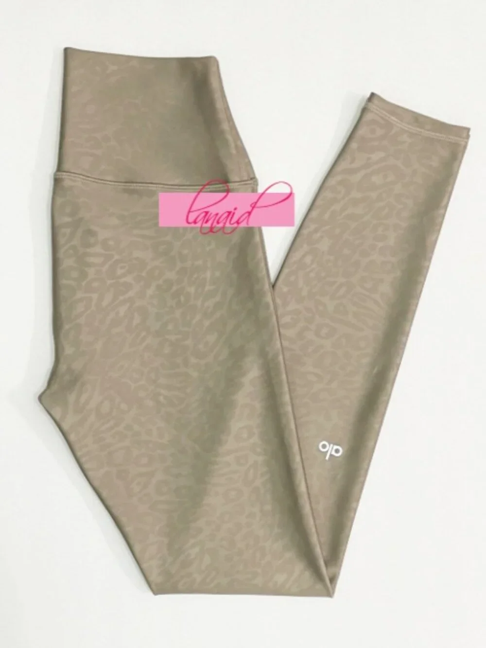 Alo Airlift High-Waist Leopard Debossed Leggings Gravel Tan Animal Print Hi-Rise